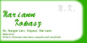 mariann kopasz business card